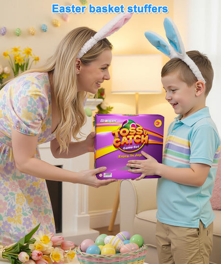 Kids Toys Toss and Catch Game Set, Ball Sports Games with 4 Paddles 4 Balls and 1 Storage Bag, Classic Outdoor Games, Beach Games, Yard Games Suitable for Kids Gift Ideal (Blue)