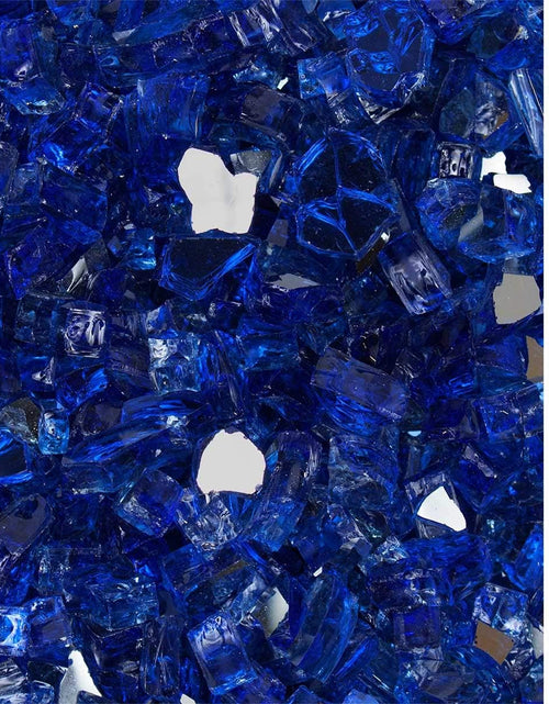 Load image into Gallery viewer, High Luster, 1/2" Reflective Tempered Fire Glass in Meridian Blue | 10 Pound Jar
