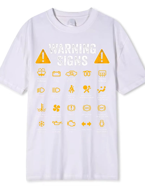 Load image into Gallery viewer, Funny Driving Warning Signs 101 Auto Mechanic Gift Driver T-Shirt Oversized Casual T Shirt Cotton Mens Tops Tees Cotton Clothing
