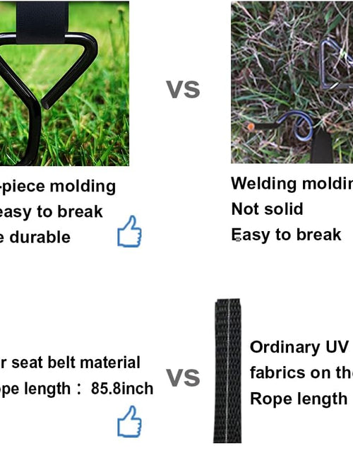 Load image into Gallery viewer, USA Trampoline Stakes Heavy Duty Trampoline Parts Corkscrew Shape Steel Stakes Anchor Kit with T Hook for Trampolines -Set of 4 Bonus 4 Strong Belt
