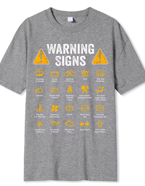 Load image into Gallery viewer, Funny Driving Warning Signs 101 Auto Mechanic Gift Driver T-Shirt Oversized Casual T Shirt Cotton Mens Tops Tees Cotton Clothing
