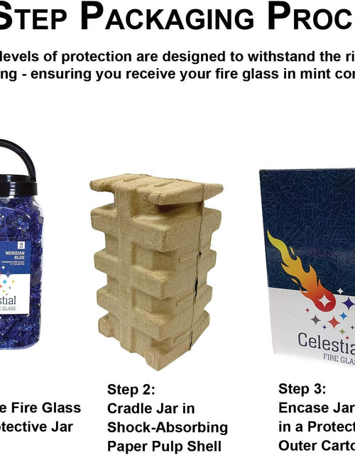 Load image into Gallery viewer, High Luster, 1/2" Reflective Tempered Fire Glass in Meridian Blue | 10 Pound Jar
