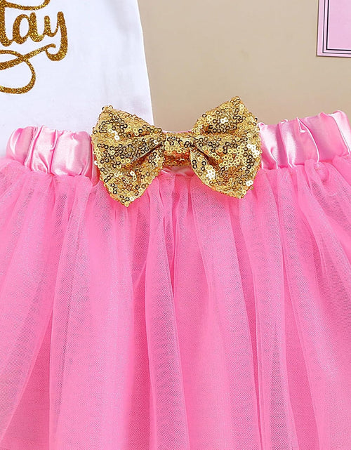 Load image into Gallery viewer, Baby Girl Birthday Cake Smash Outfit Toddler Girl My 1St Birthday Romper Tutu Skirt with Headband Clothes Set
