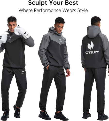 Sauna Suit for Men Sweat Sauna Jacket Pant Gym Workout Sweat Suits