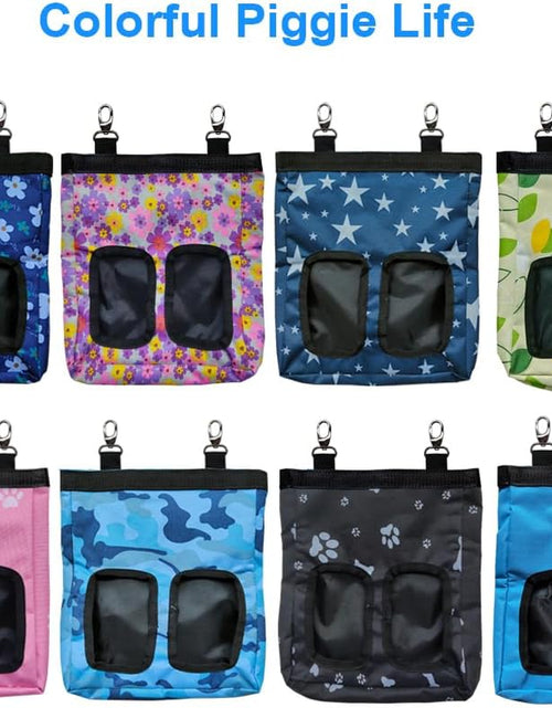 Load image into Gallery viewer, Guinea Pig Hay Feeder, Hanging Rabbit Hay Feeder Bag for Guinea Pigs Bunnies Chinchillas. M, Black Paws
