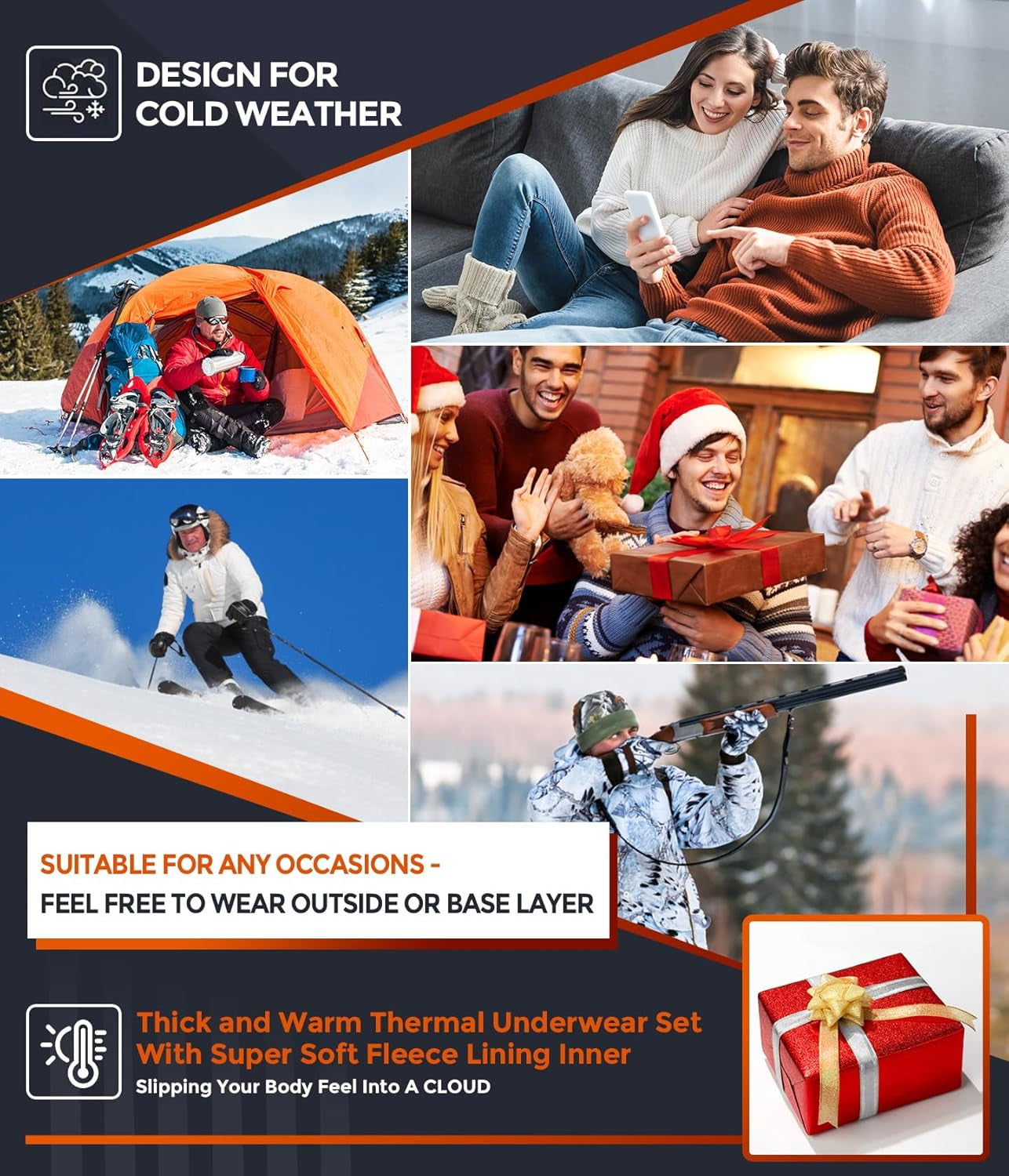 Thermal Underwear Set Winter Hunting Gear Sport Long Johns Base Layer Bottom Top Midweight