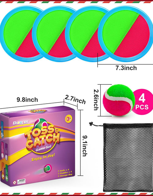 Load image into Gallery viewer, Kids Toys Toss and Catch Game Set, Ball Sports Games with 4 Paddles 4 Balls and 1 Storage Bag, Classic Outdoor Games, Beach Games, Yard Games Suitable for Kids Gift Ideal (Blue)
