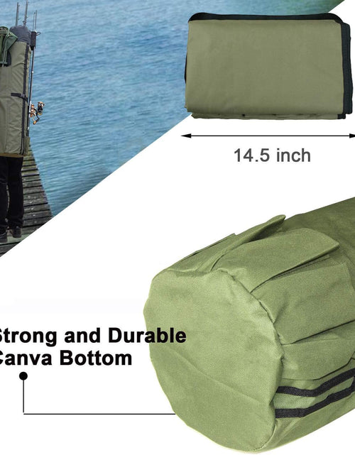 Load image into Gallery viewer, Multifunction Fishing Pole Bag - Waterproof Rod Reel Bag Carrier Case, Durable Canvas Tackle Large Storage Gift for Men Travel, Khaki
