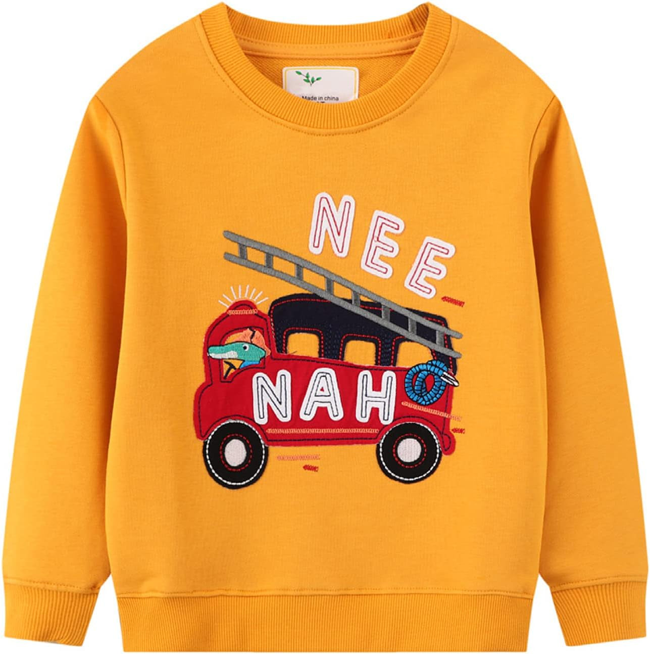 2 Pack Toddler Boys Sweatshirts Patterned Long Sleeve Pullover Crewneck Tops Shirts