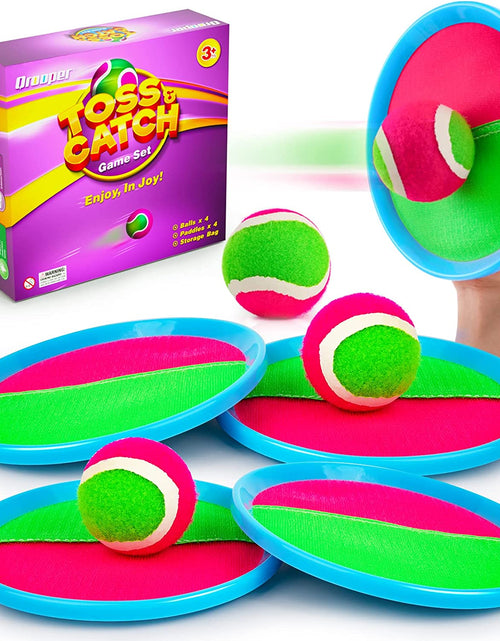 Load image into Gallery viewer, Kids Toys Toss and Catch Game Set, Ball Sports Games with 4 Paddles 4 Balls and 1 Storage Bag, Classic Outdoor Games, Beach Games, Yard Games Suitable for Kids Gift Ideal (Blue)
