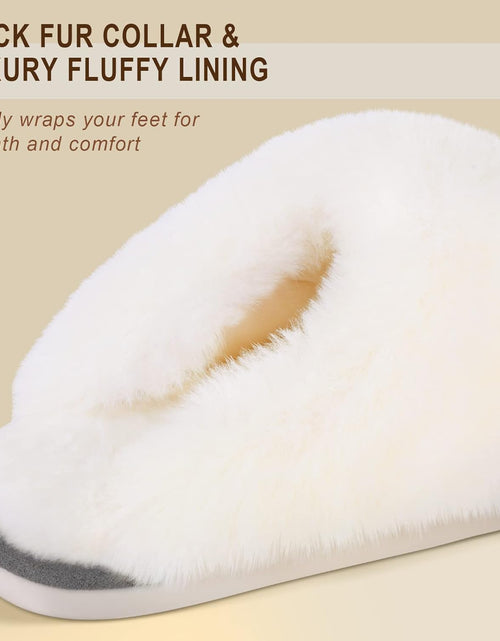 Load image into Gallery viewer, Women'S Slippers Fuzzy Warm Comfy Faux Fur Slip-On Fluffy Bedroom House Shoes Memory Foam Suede Cozy Plush Breathable Anti-Slip Indoor &amp; Outdoor Winter
