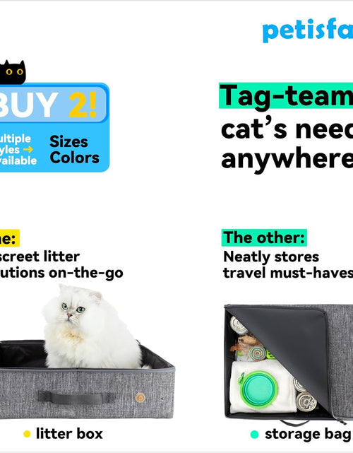 Load image into Gallery viewer, Large Portable Cat Travel Litter Box with Zipperd Top for Medium, Large or Multiple Cats. Odor Control, Leak-Proof, Lightweight for Easy Carry, Easy Storage, Easy to Clean
