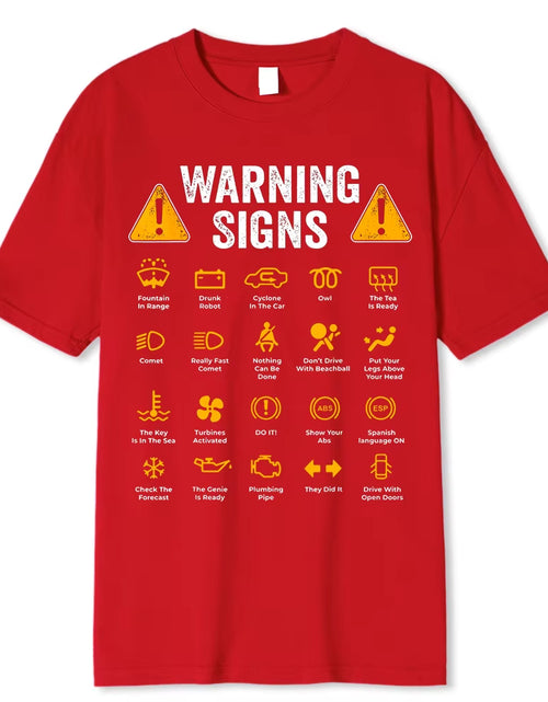 Load image into Gallery viewer, Funny Driving Warning Signs 101 Auto Mechanic Gift Driver T-Shirt Oversized Casual T Shirt Cotton Mens Tops Tees Cotton Clothing
