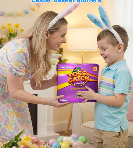 Kids Toys Toss and Catch Game Set, Ball Sports Games with 4 Paddles 4 Balls and 1 Storage Bag, Classic Outdoor Games, Beach Games, Yard Games Suitable for Kids Gift Ideal (Blue)