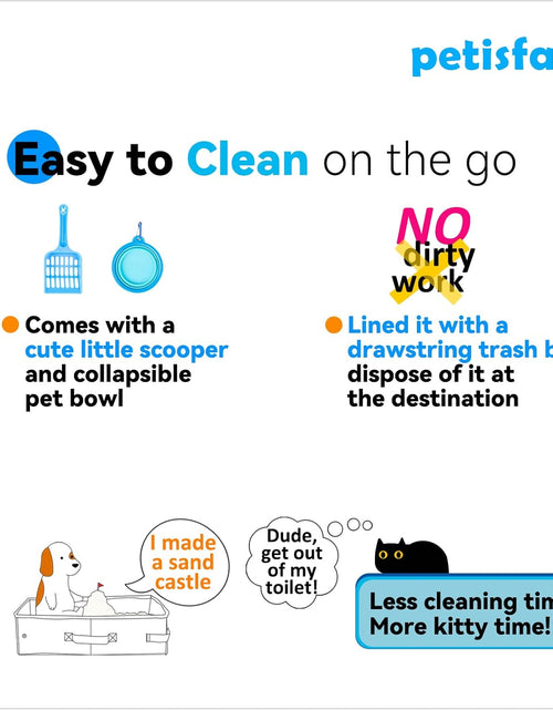 Load image into Gallery viewer, Large Portable Cat Travel Litter Box with Zipperd Top for Medium, Large or Multiple Cats. Odor Control, Leak-Proof, Lightweight for Easy Carry, Easy Storage, Easy to Clean
