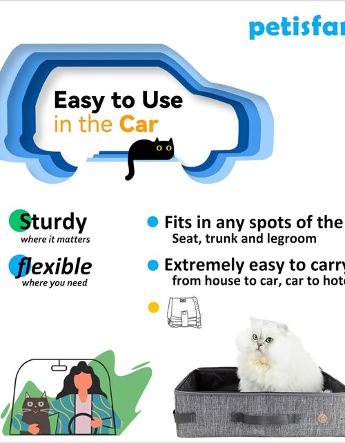 Load image into Gallery viewer, Large Portable Cat Travel Litter Box with Zipperd Top for Medium, Large or Multiple Cats. Odor Control, Leak-Proof, Lightweight for Easy Carry, Easy Storage, Easy to Clean
