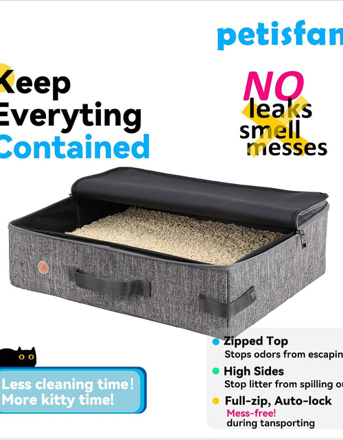Load image into Gallery viewer, Large Portable Cat Travel Litter Box with Zipperd Top for Medium, Large or Multiple Cats. Odor Control, Leak-Proof, Lightweight for Easy Carry, Easy Storage, Easy to Clean
