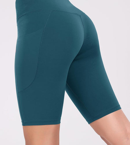 Women'S Short Yoga Side Pockets High Waist Workout Running Shorts