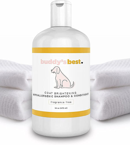 Dog Shampoo and Conditioner - Gentle Dog Shampoo & Conditioner with Oatmeal Ingredient for Dry and Sensitive Skin - Moisturizing Puppy Wash Shampoo, Fragrance-Free, 16Oz