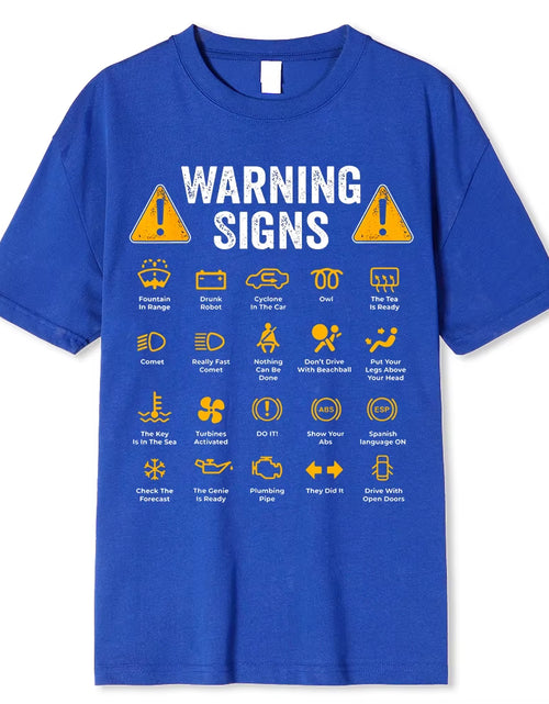 Load image into Gallery viewer, Funny Driving Warning Signs 101 Auto Mechanic Gift Driver T-Shirt Oversized Casual T Shirt Cotton Mens Tops Tees Cotton Clothing
