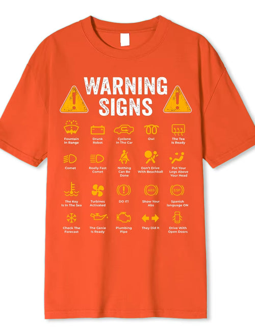 Load image into Gallery viewer, Funny Driving Warning Signs 101 Auto Mechanic Gift Driver T-Shirt Oversized Casual T Shirt Cotton Mens Tops Tees Cotton Clothing
