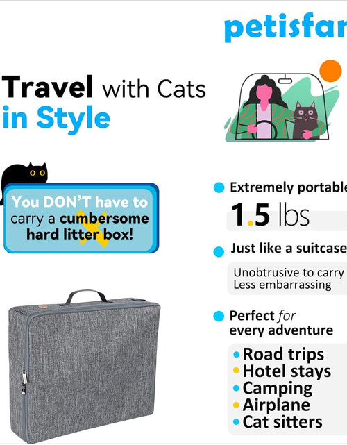 Load image into Gallery viewer, Large Portable Cat Travel Litter Box with Zipperd Top for Medium, Large or Multiple Cats. Odor Control, Leak-Proof, Lightweight for Easy Carry, Easy Storage, Easy to Clean
