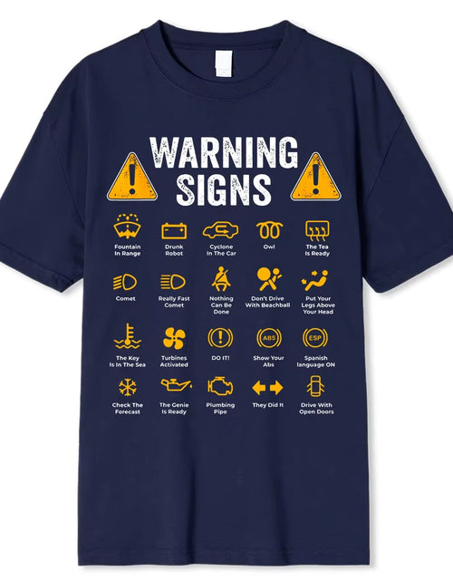 Load image into Gallery viewer, Funny Driving Warning Signs 101 Auto Mechanic Gift Driver T-Shirt Oversized Casual T Shirt Cotton Mens Tops Tees Cotton Clothing
